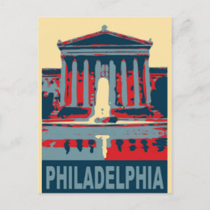 Philadelphia in Red and Blue, Postcard