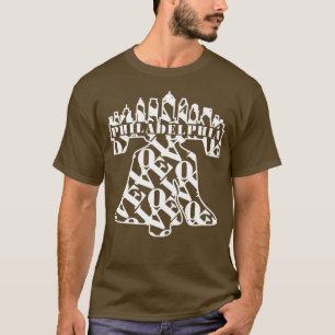 PHILADELPHIA LIBERTY BELL LOVE Philly City Skyline T-Shirt