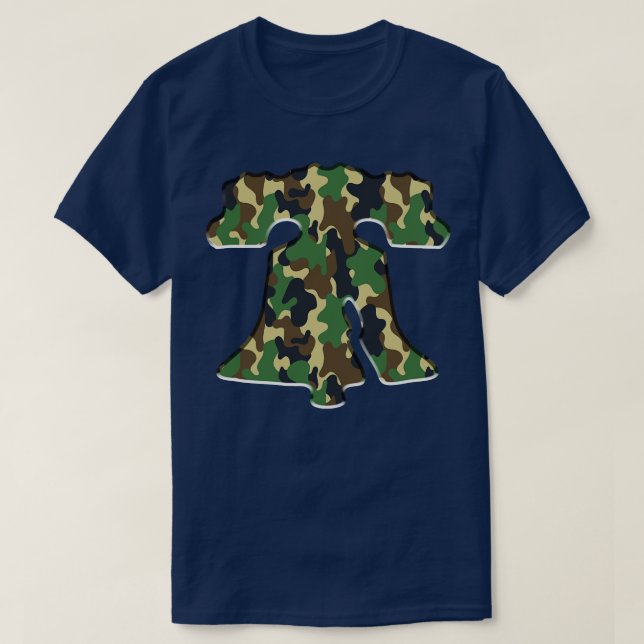 Philadelphia Liberty Bell Military Green Philly Fa T-Shirt (Design Front)