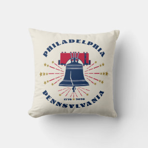 Philadelphia Liberty Bell Patriotic Throw Pillow