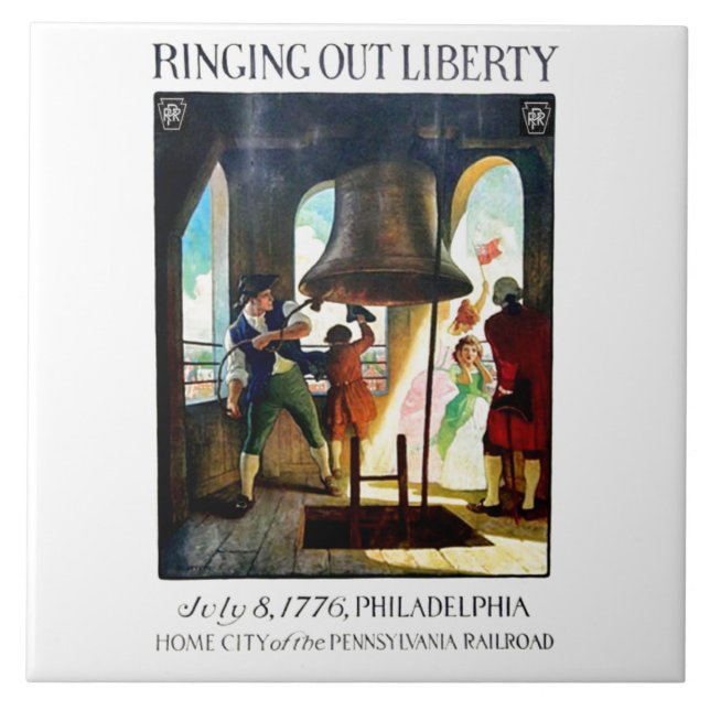 Philadelphia Liberty on The Pennsylvania Railroad  Tile (Front)