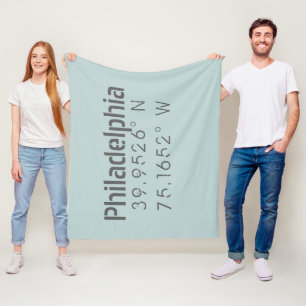 Philadelphia Longitude Latitude Fleece Blanket