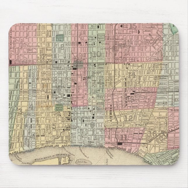 Philadelphia Map by Mitchell Mouse Mat (Front)