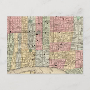 Philadelphia Map by Mitchell Postcard