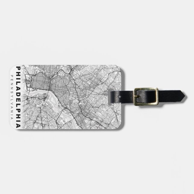 Philadelphia Map Luggage Tag (Front Horizontal)