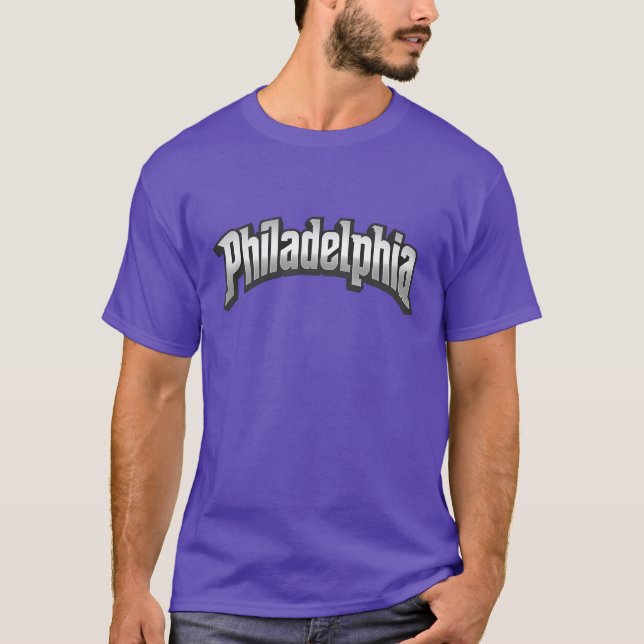 Philadelphia Metallic Arch Typography T-Shirt (Front)
