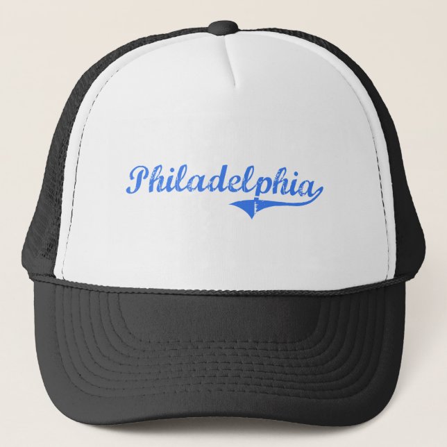 Philadelphia New Jersey Classic Design Trucker Hat (Front)