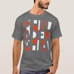 PHILADELPHIA ORANGE AND BLACK WORD ART PHILLY FAN T-Shirt