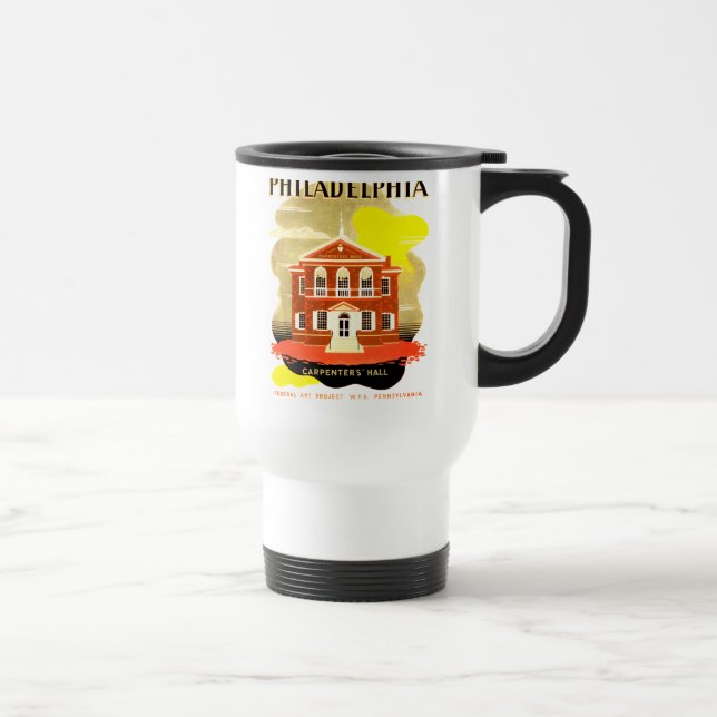 Philadelphia Pa. Carpenters Hall, WPA 1936 Travel Mug (Right)