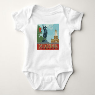 Philadelphia, PA Independence Hall Baby Bodysuit