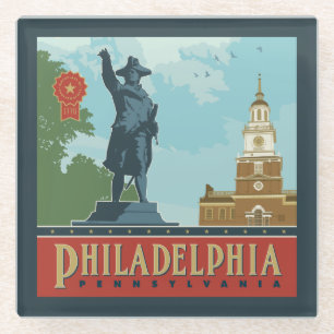 Philadelphia, PA   Independence Hall Glass Coaster