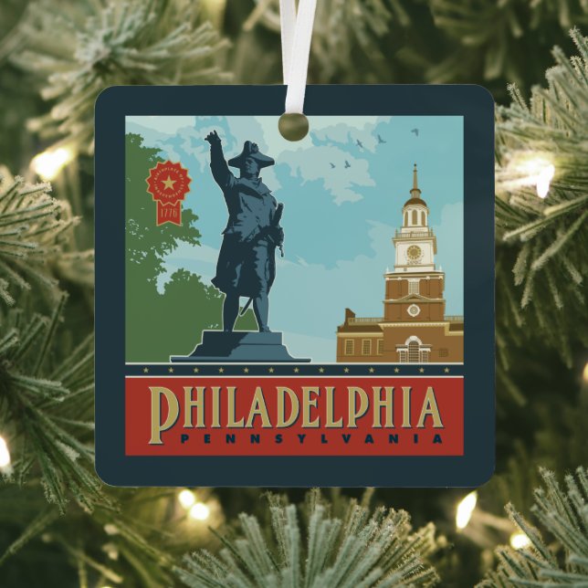 Philadelphia, PA | Independence Hall Metal Tree Decoration (Insitu)