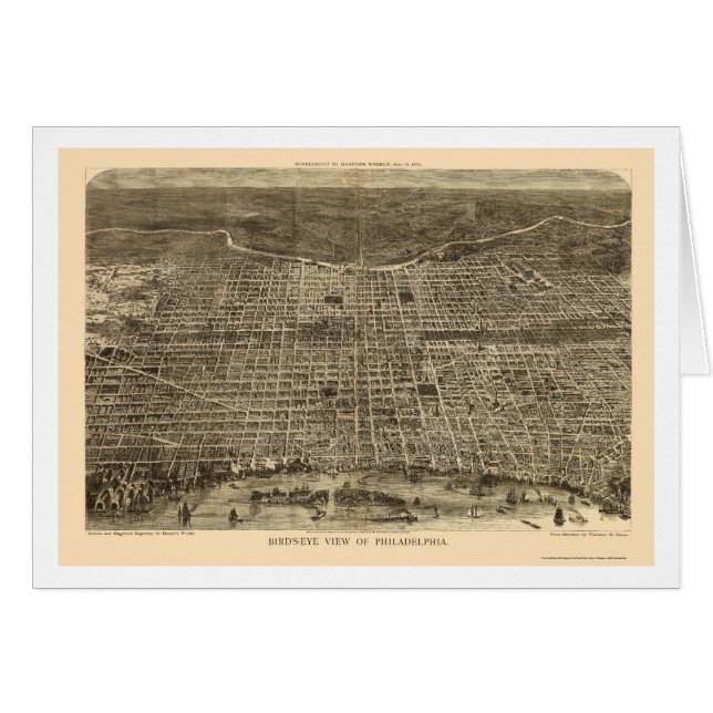 Philadelphia, PA Panoramic Map - 1872 (Front Horizontal)