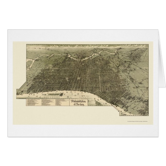 Philadelphia, PA Panoramic Map - 1887 (Front Horizontal)