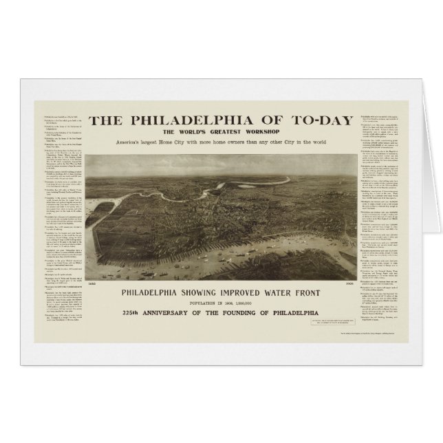 Philadelphia, PA Panoramic Map - 1908 (Front Horizontal)