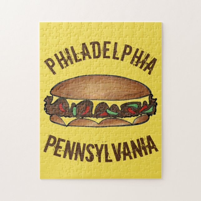 Philadelphia PA Pennsylvania Philly Cheese Steak Jigsaw Puzzle (Vertical)