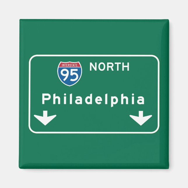 Philadelphia, PA Road Sign Magnet (Front)