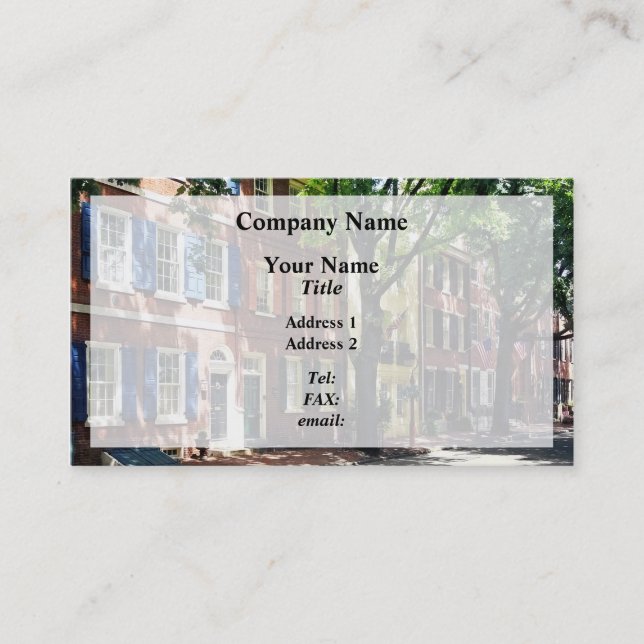 Philadelphia PA - Society Hill Street Business Card (Front)