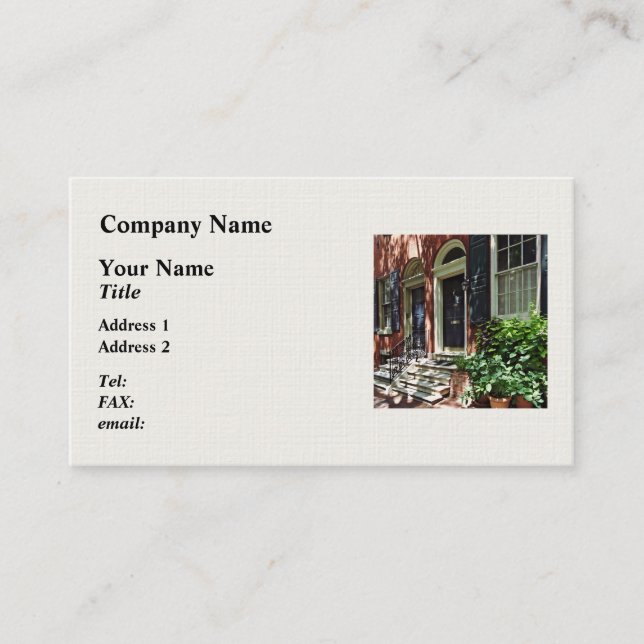 Philadelphia PA - Street in Society Hill Business Card (Front)