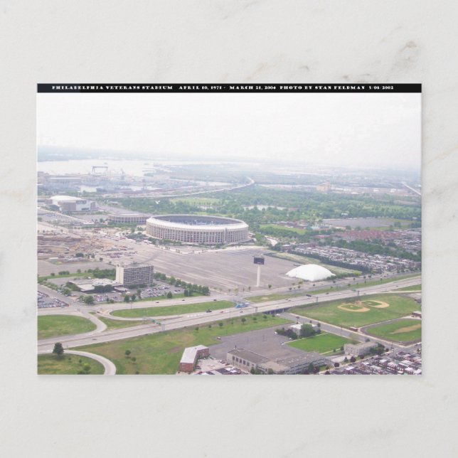 Philadelphia PA Veterans Stadium Aerial View Postcard (Front)
