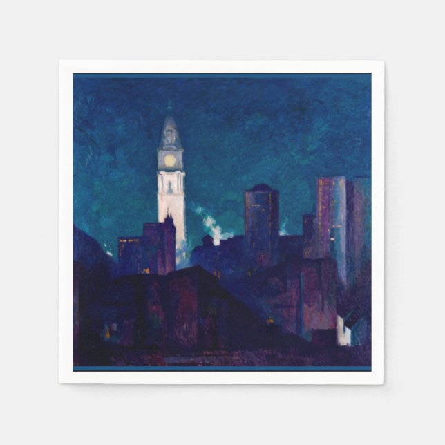 Philadelphia, painting by Hugh Breckenridge Napkin (Front)