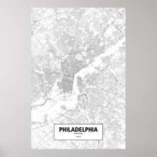 Philadelphia, Pennsylvania (black on white) Poster