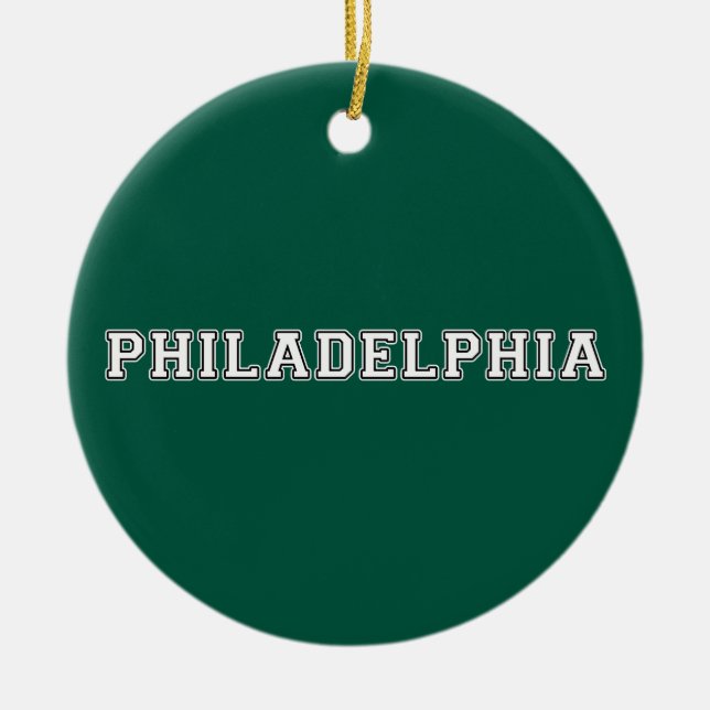 Philadelphia Pennsylvania Ceramic Tree Decoration (Front)
