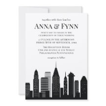 Philadelphia Pennsylvania City Skyline Wedding Inv