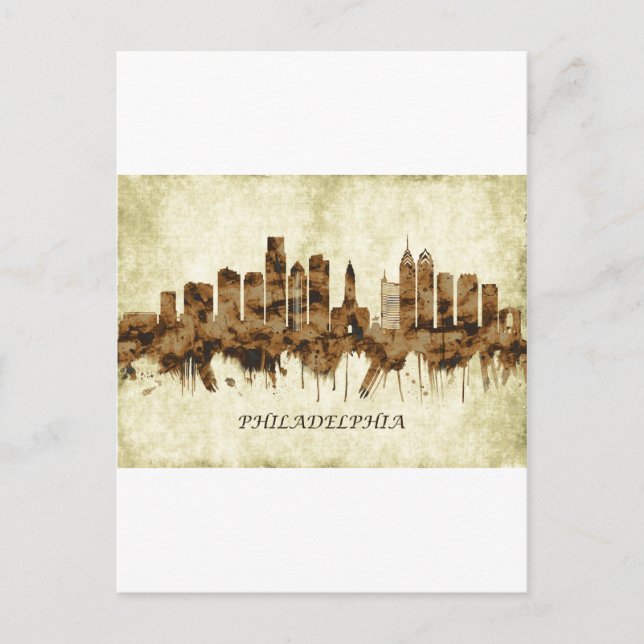 Philadelphia Pennsylvania Cityscape Holiday Postcard (Front)