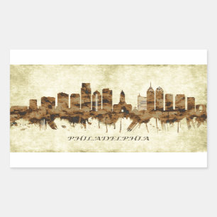 Philadelphia Pennsylvania Cityscape Rectangular Sticker
