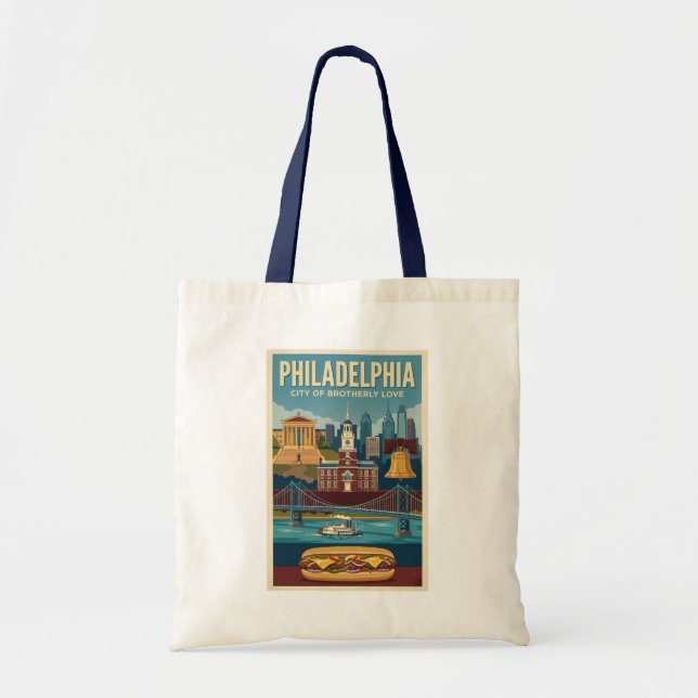 Philadelphia Pennsylvania Culture Illustration Art Tote Bag (Front)