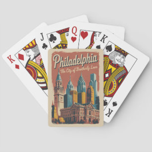 Philadelphia Pennsylvania Illustration Travel Art Playing Cards