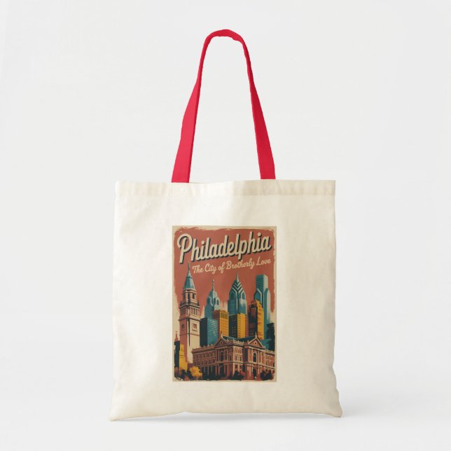 Philadelphia Pennsylvania Illustration Travel Art Tote Bag (Front)