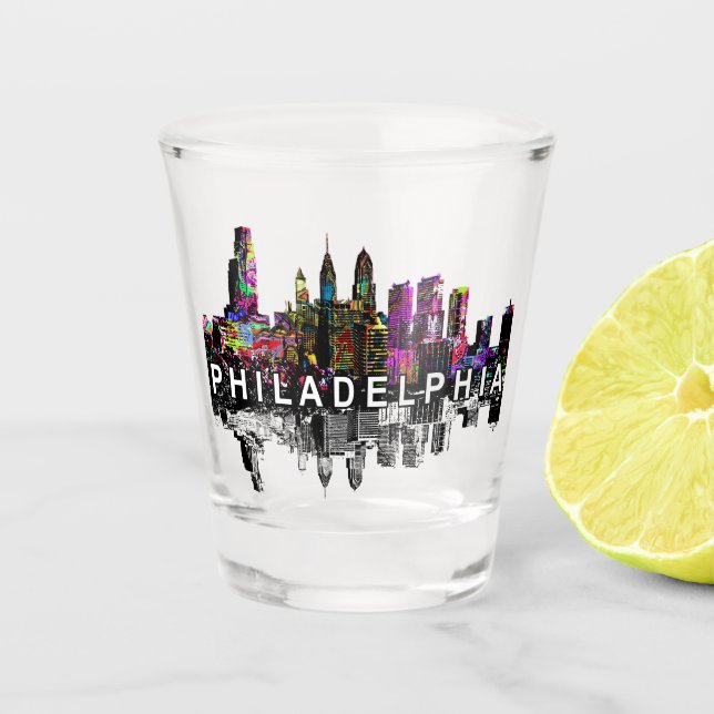 Philadelphia, Pennsylvania in graffiti  Shot Glass (Front)