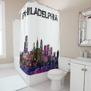 Philadelphia, Pennsylvania  in graffiti Shower Curtain