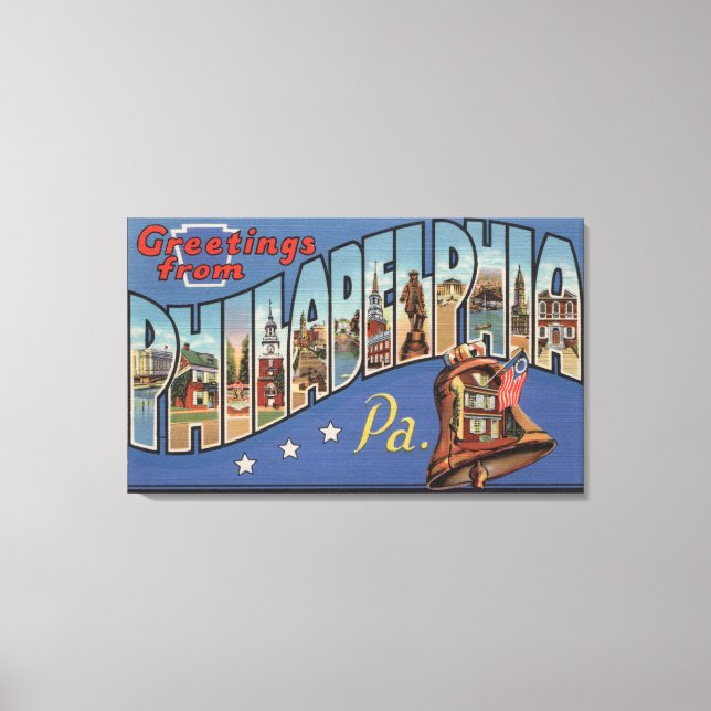 Philadelphia, Pennsylvania - Large Letter Canvas Print (Front)