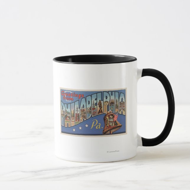 Philadelphia, Pennsylvania - Large Letter Mug (Right)