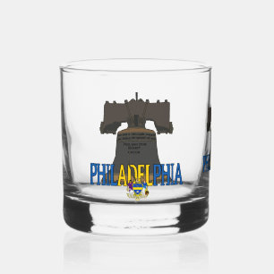 Philadelphia Pennsylvania Liberty Bell Whiskey Glass