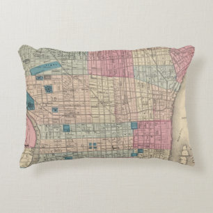 Philadelphia, Pennsylvania Map Decorative Cushion