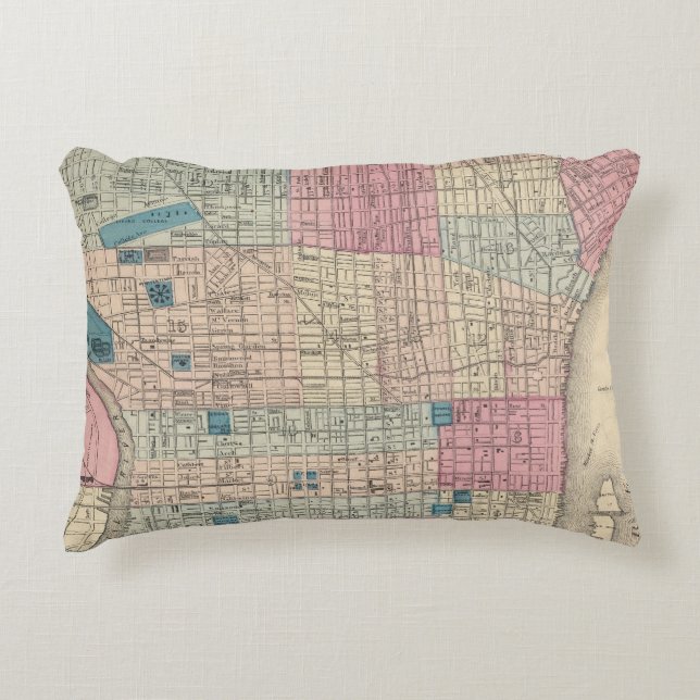 Philadelphia, Pennsylvania Map Decorative Cushion (Front)