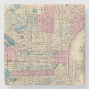 Philadelphia, Pennsylvania Map Stone Coaster