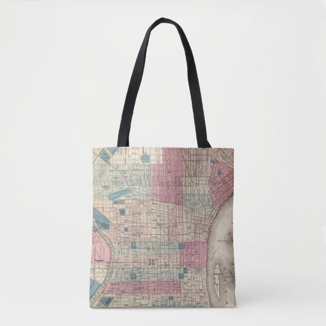 Philadelphia, Pennsylvania Map Tote Bag (Front)