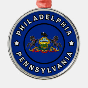 Philadelphia Pennsylvania Metal Tree Decoration