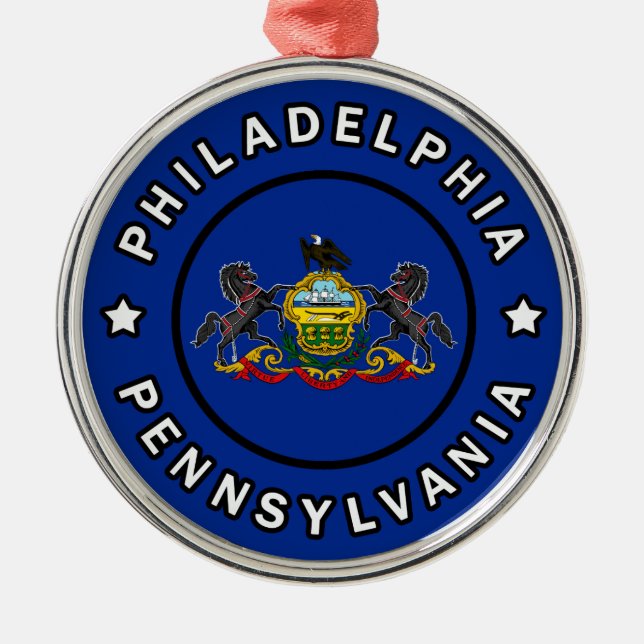 Philadelphia Pennsylvania Metal Tree Decoration (Front)