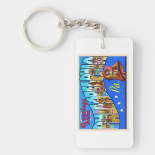 Philadelphia Pennsylvania PA Large Letter Postcard Key Ring