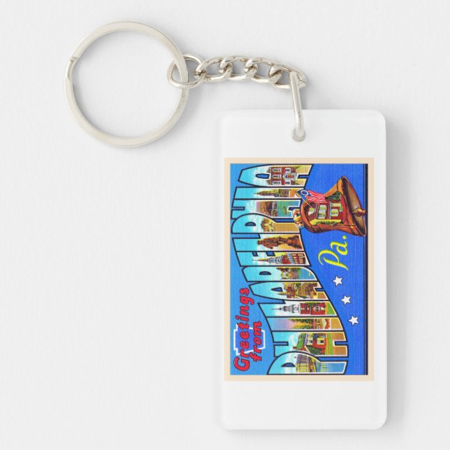 Philadelphia Pennsylvania PA Large Letter Postcard Key Ring (Front)