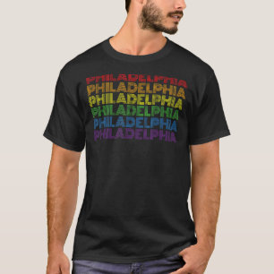 Philadelphia Pennsylvania Retro Rainbow Vintage Ci T-Shirt