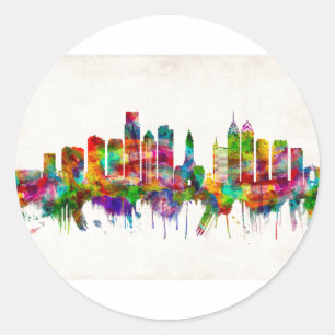 Philadelphia Pennsylvania Skyline Classic Round Sticker