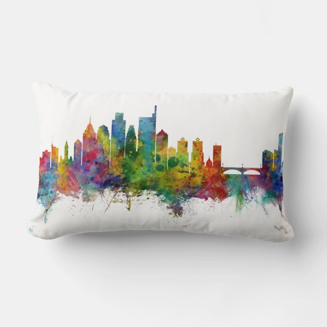 Philadelphia Pennsylvania Skyline Lumbar Cushion (Front)