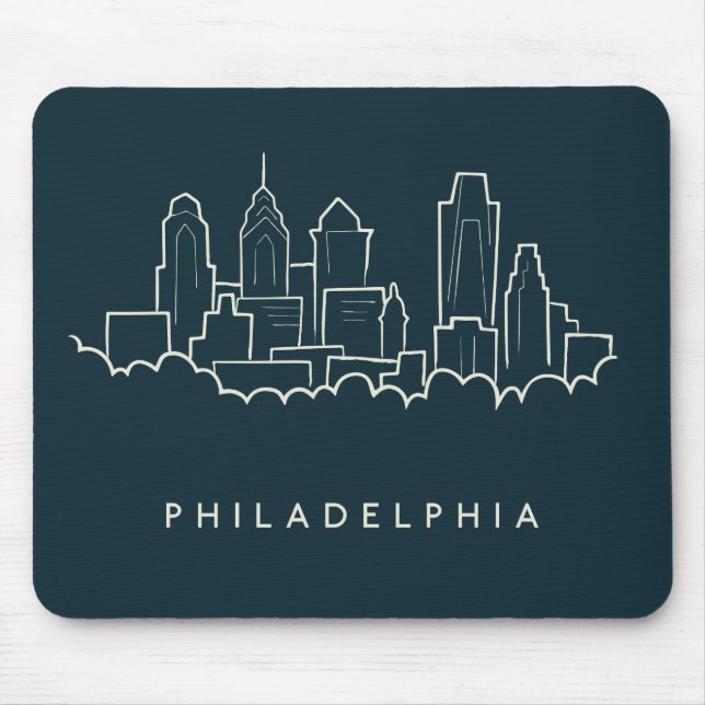 Philadelphia Pennsylvania Skyline Mouse Mat (Front)
